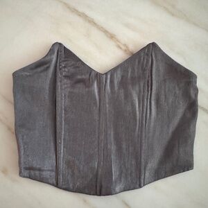 Princess Polly Silver Corset Top